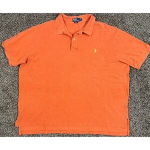 Ralph Lauren Polo Shirt Men's Sz 4XB Orange Pony Logo Casual Rugby Preppy